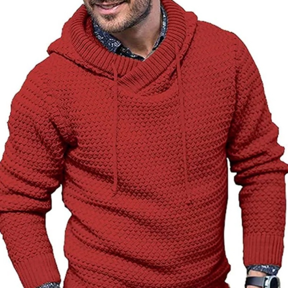 Coofandy Knitted Thick Warm Hooded Pullover Sweater